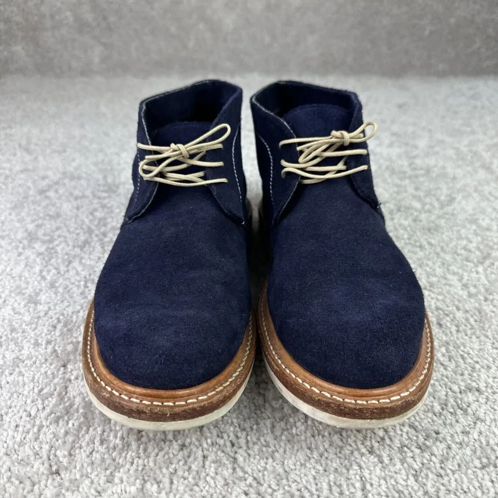 Noah Waxman Lenox Navy‎ Three Eyelet Chukka in Suede Boots  display picture 1